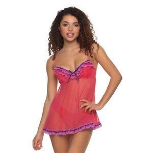 Chic Sheer Pink and Purple Chemise